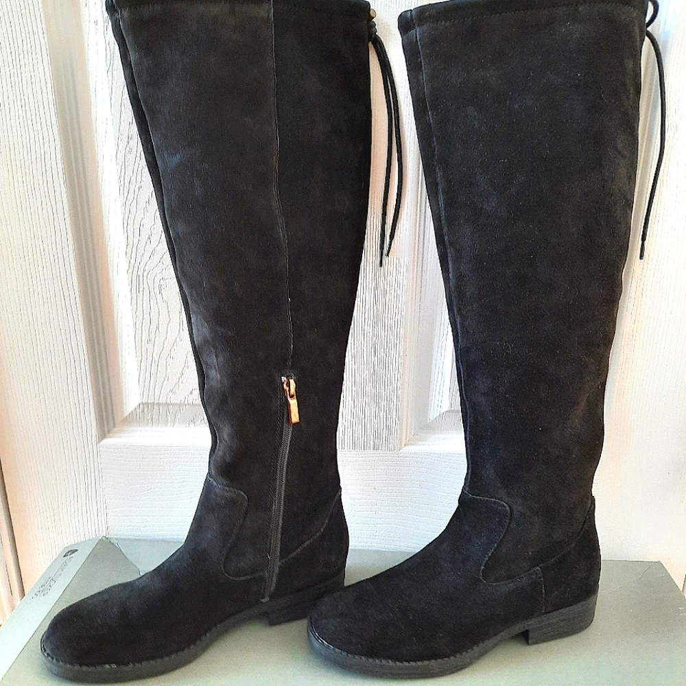 Women knee high suede boots